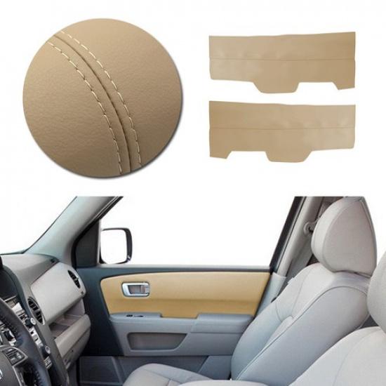 2x Inner For Honda Pilot 2009-2015 Front Door Panel Armrest Leather Cover BEIGE