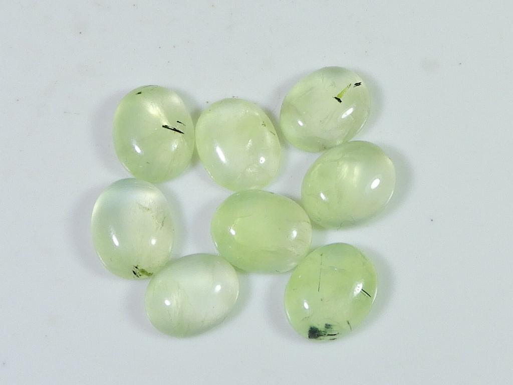 29Cts. AAA натуральный зеленый пренит овальный кабошон драгоценный камень 08 шт. лот 08X10MM RQ-1956