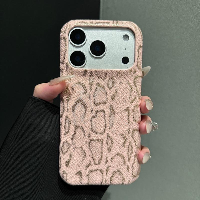 Роскошный яркий чехол из змеиной кожи для iPhone 17 16 15 14 13 Pro Max Премиальный чехол с имитацией узора змеиной кожи, противоударный