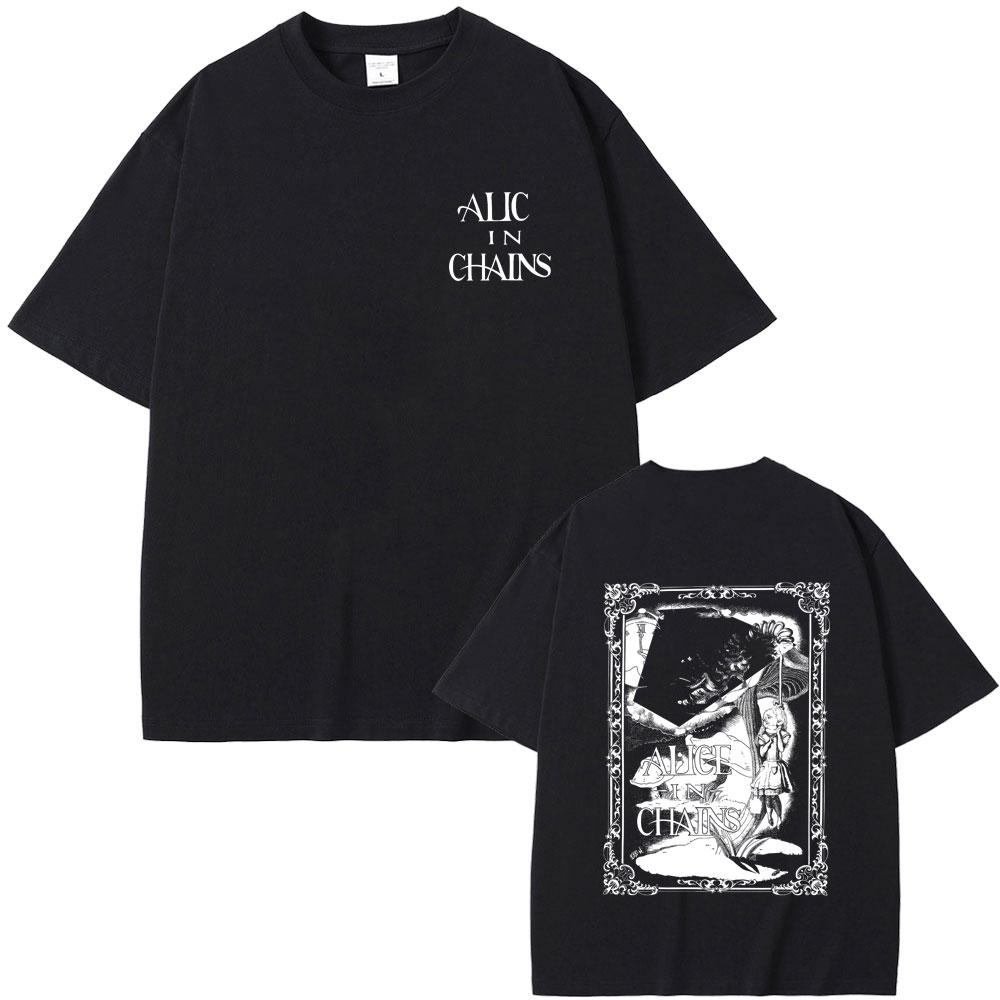 Rock Band Alice in Chains Graphic T Shirts Men Women Retro Gothic Punk T-shirts Men's Casual Harajuku Oversized Tees Streetwear