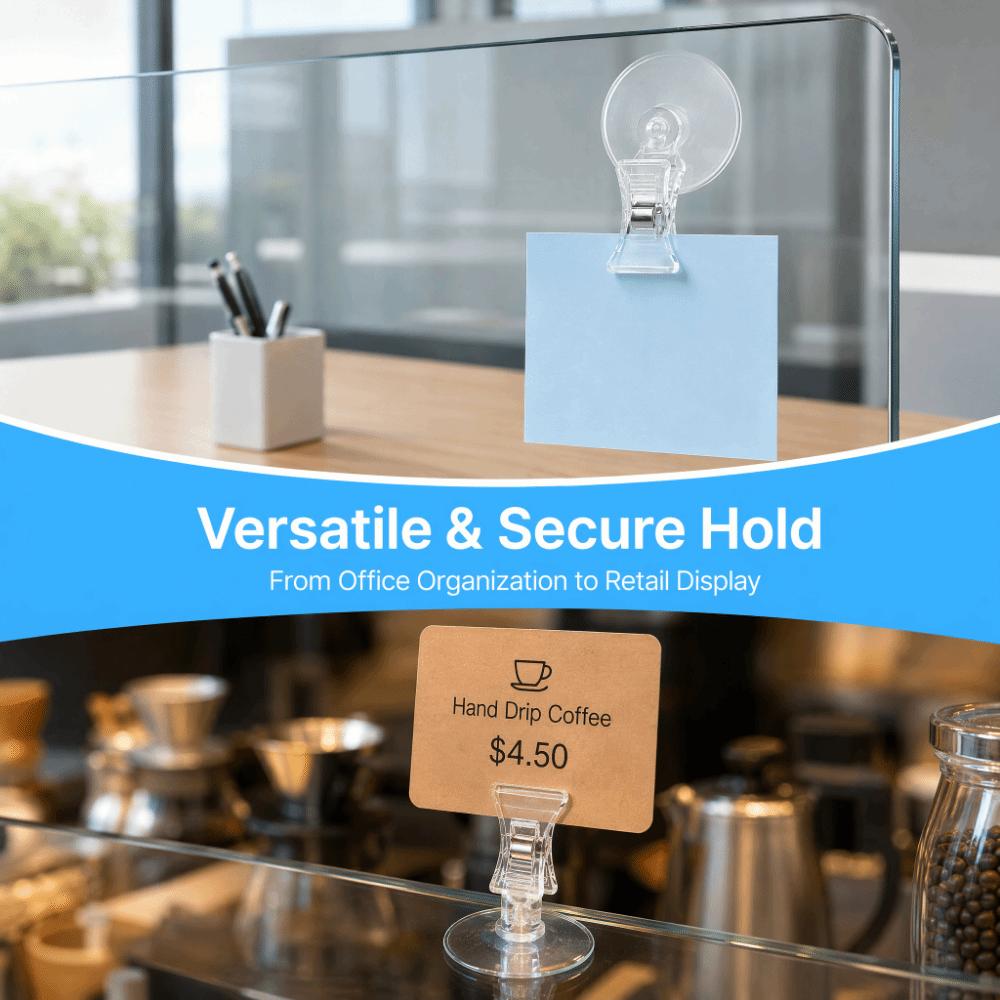 10Pcs Multifunctional Price Tag Holder 360° Rotatable Retail Sign Clip Suction Cup Clip Kitchen Use