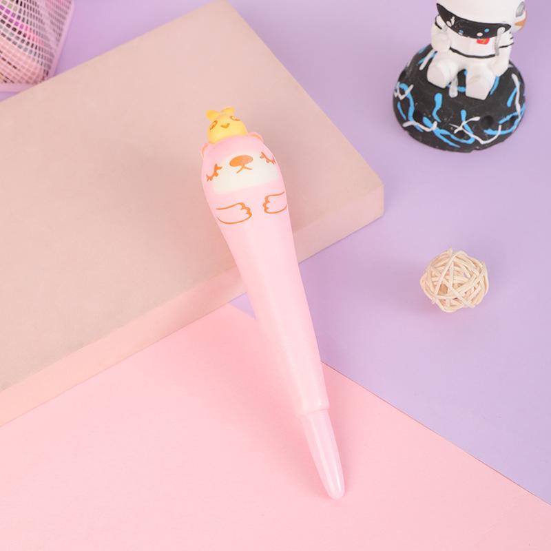 1 шт. Милая мягкая гелевая ручка Kawaii, канцелярские принадлежности для декомпрессии, креативная милая мультяшная ручка, офисные школьные принадлежности