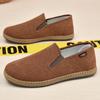 2024 Новые мужские туфли с плоской подошвой и педалями One Step Dad's Shoes Бархатные дышащие повседневные туфли из ткани Old Beijing