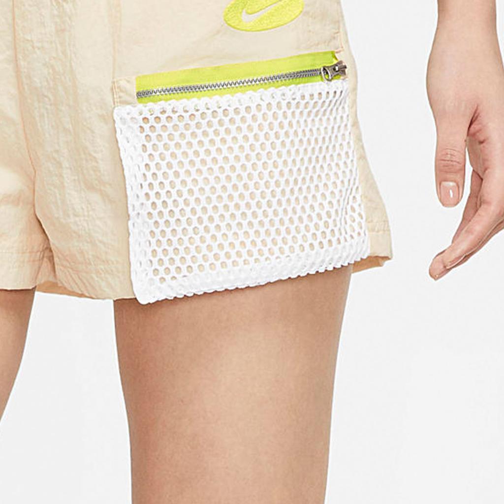 Nike Дышащие однотонные шорты из тканой сетки с высокой талией, женские плавки, пляжный цвет, белый DM6561-126