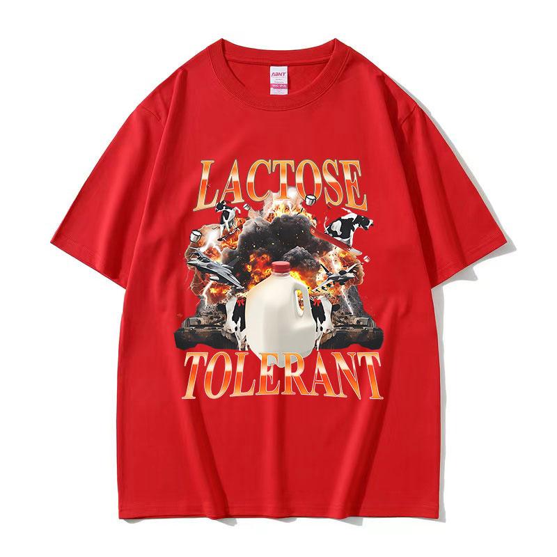 Lactose Tolerant Funny Graphic T Shirt Unisex Vintage High Quality Fashion Tshirts Unisex Summer Oneck Oversized Cotton Tshirt