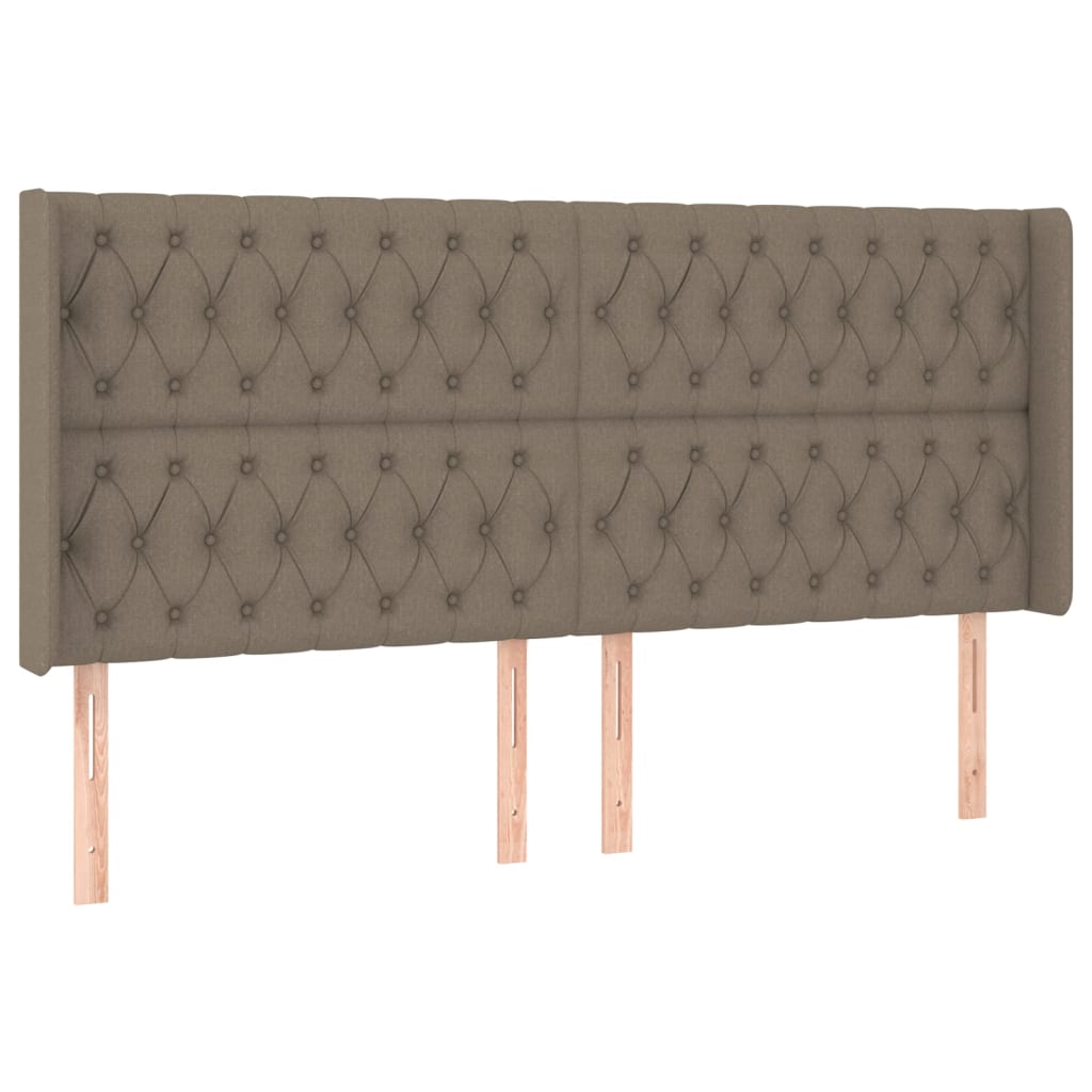 LED Headboard Taupe 183x16x118 128 cm Fabric
