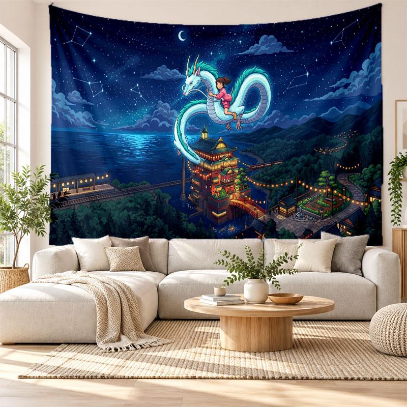 Spirited Away Wall Tapestry Home Decor Hanging Cloth Art Background Tapestry for Bedroom