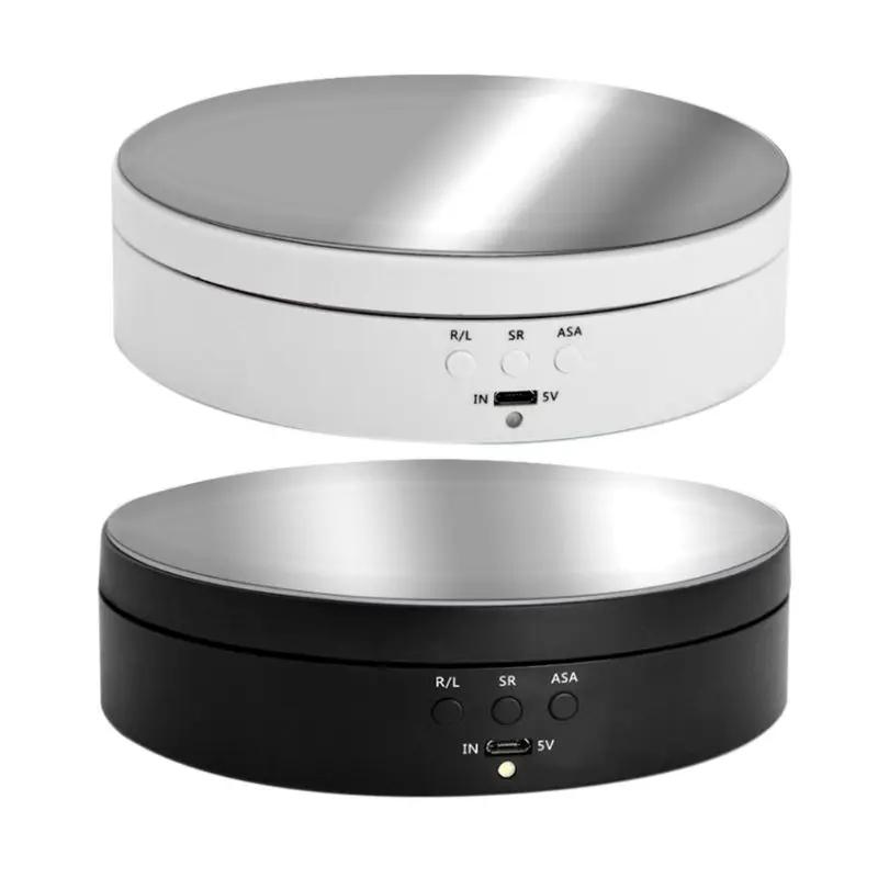 3 Speeds Rotating Turntable 360° Electric Swivelling Base Jewelry Display Stand USB/18650 Battery Powered Rotating Tray