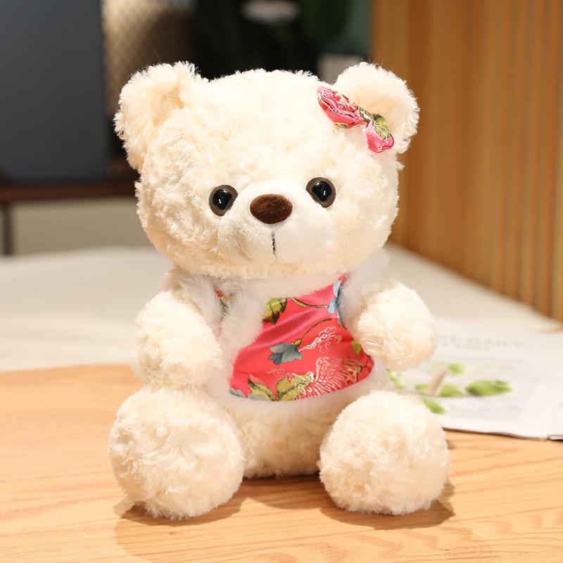 New Year Festive Tang Suit Teddy Bear Doll Plush Toy Children's Rag Doll Decoration Props Doll