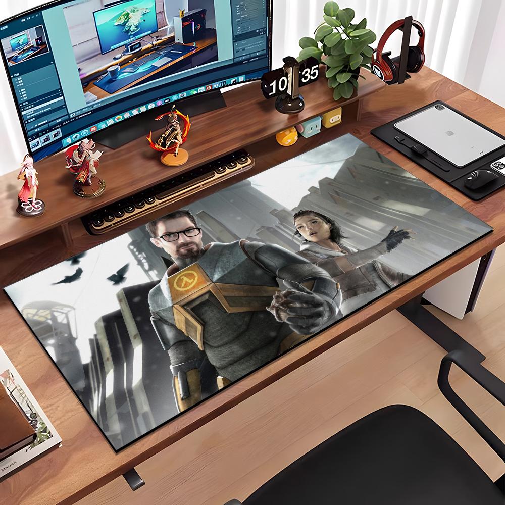 Большой коврик для мыши Half Life Большой противоскользящий резиновый игровой коврик для мыши Прочный настольный коврик Толстый шов по краю Подходит для офиса и игр