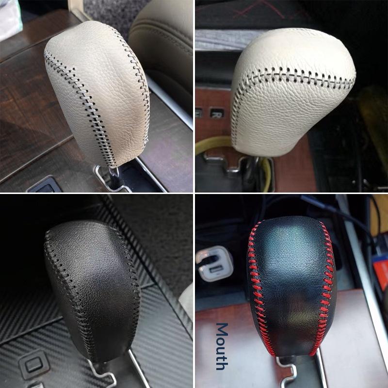 Car PU Leather Carbon Fiber Gear Shift Knob Cover For nissan Teana L33 J32 Gear Head Knob Covers Accessory part