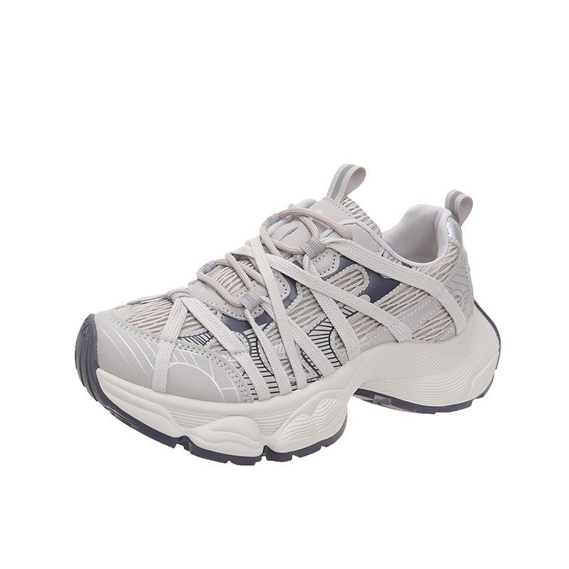 Старые ретро кроссовки на ремешке-пауке, папины кроссовки, девочка, 2025 весна, новые, с круглым носком, на ремешке, удобные спортивные повседневные кроссовки, тренд