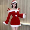 Women Santa Costume Dress Party Clothes Xmas Outfit for Nightclub Festival, Red