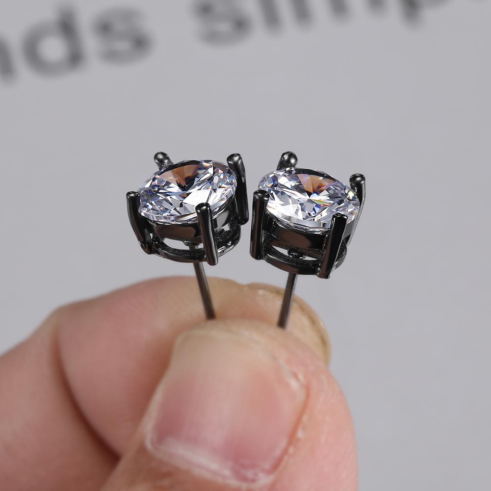 Серьги-гвоздики с камнем, цвета в ассортименте