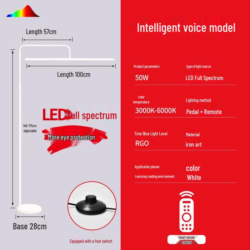 Full Spectrum Eye-Protection Study Floor Lamp for Children and Students