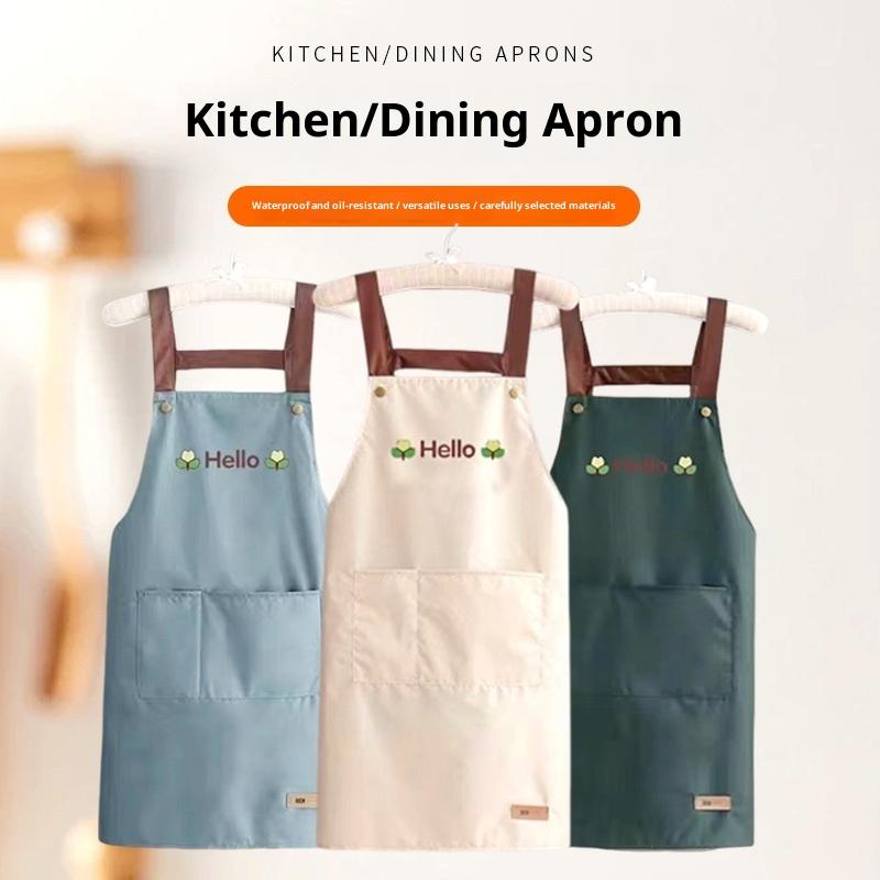 Waterproof Oil Proof Convenient Pocket Chef Cooking Apron Kitchen Apron Men Women Barista Manicurist Work Aprons Waiter UniformW