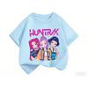 2026 Fun Huntrix Kpop Охотники на демонов Футболка для мальчиков девочек фанатов подарок летняя с круглым вырезом с коротким рукавом модная детская футболка