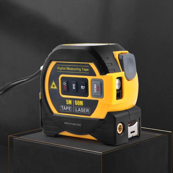 Измерительная лента Инфракрасный измерительный инструмент с самоблокирующимся устройством Цифровой дисплей Точное измерение Компактный размер Портативный измерительный инструмент 3-в-1