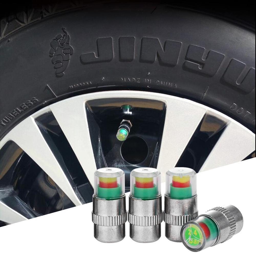 Warning Universal Visiable Air Alert Car Air Pressure Valve Tire Gauge Sensor Indicator Stem Caps