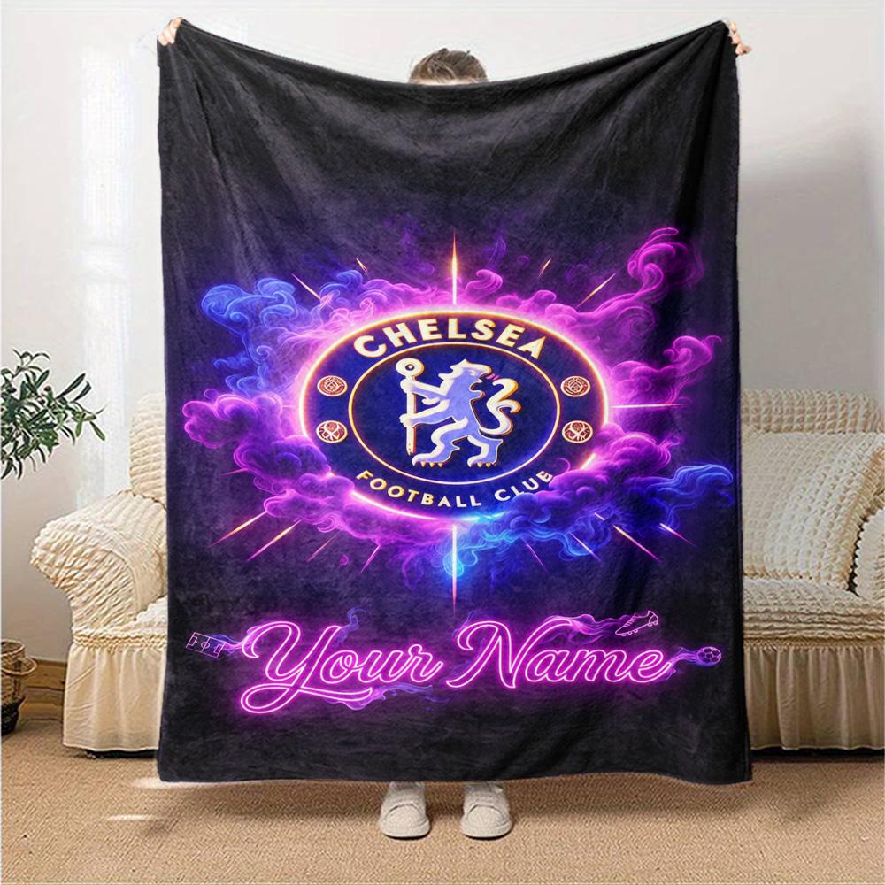 Chelsea Fc Football Player Customize Text Blanket Lightweight Customizable Blanket Comfortable Suitable for Sofa Livingroom Nap Bed for All Occasions