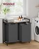 VASAGLE Laundry Basket, 2-Compartment Laundry Hamper, Pull-Out and Removable Laundry Bags, Laundry Sorter, Shelf, Metal Frame, 2 x 46L