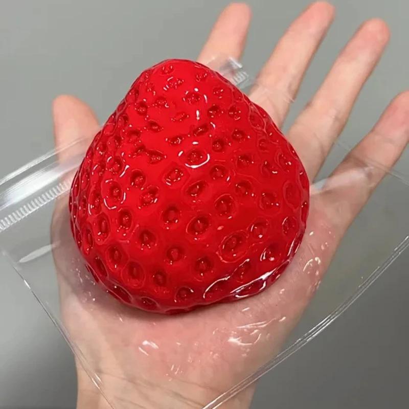 Большая Клубника Сквиши Игрушка Таба Кавайный Красный Розовый Сквиши Игрушка-Непоседа Фрукты Овощи Мягкий Подарок на День Рождения Девочки Игрушка