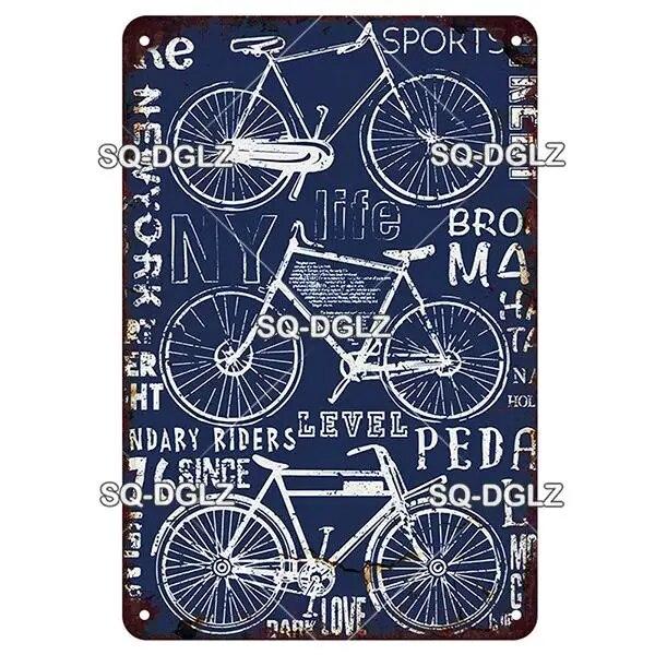 [SQ-DGLZ] Винтаж Ретро Ride Bike Life Оловянная вывеска Металлическая вывеска Магазинная тарелка Домашний бар Наклейка на стену Украшение Табличка Плакат Декор Подарок