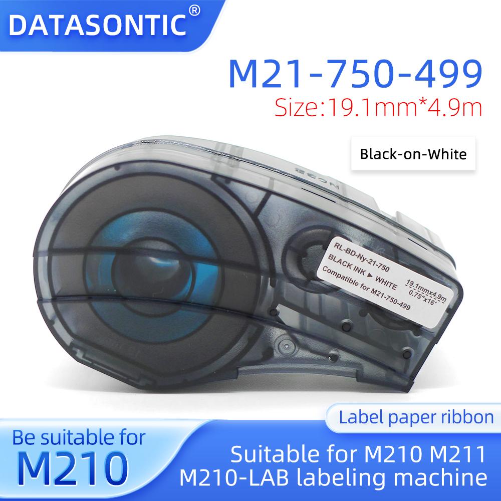 Совместимая этикеточная лента M21-750-499, нейлоновый материал для этикетировочной машины M210 M211 M210-LAB, 19,1 мм, черно-белая этикетка-наклейка