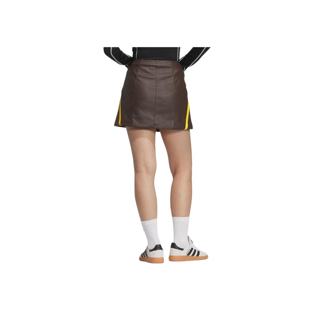 Adidas Оригиналы V-Day Racing Искусственная кожа Простая Удобная Мода Спортивная Повседневная Юбка Женские юбки Коричневая JM8026