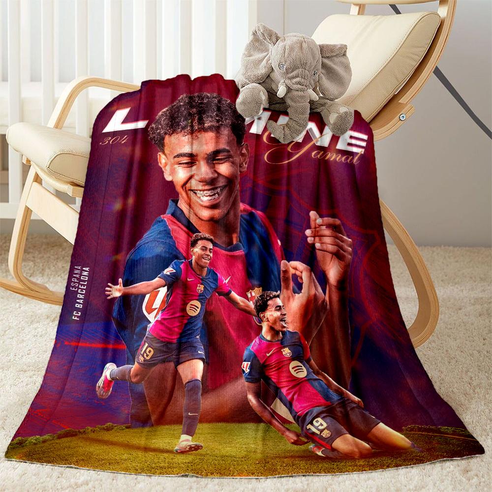 Lamine Yamal's Champions Celebration Moment Blanket Warmthful Decor Suitable for Livingroom Chair Couch for All Seasons Modern Style