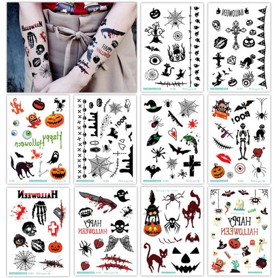 10 шт. наклейки для татуировки на Хэллоуин, шрам, временный косплей, боди-арт, наклейка для детей, пасхальный палец, реалистичный узор, наклейки для лица, жуткая атмосфера, вечеринка, мероприятие