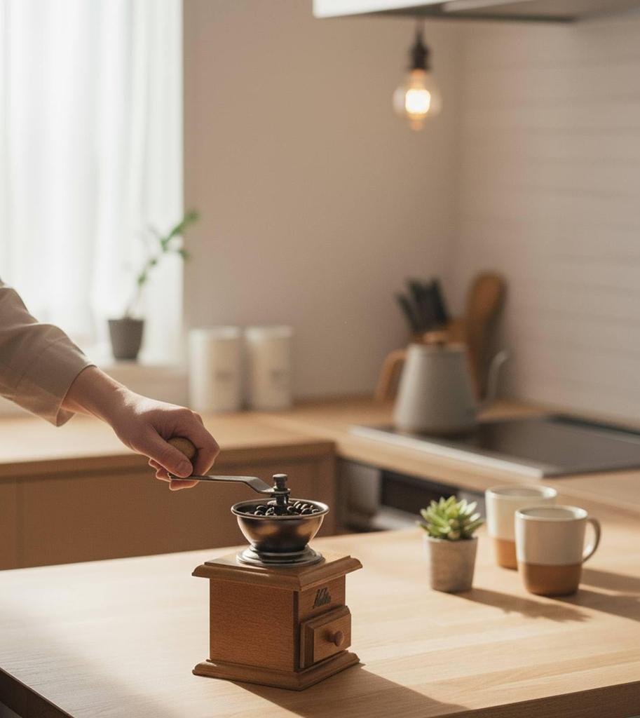 by many Kalita Coffee Mill Wooden with highly stable grind size thanks to its aluminum Adjustable Mini mill AC [ baristas] - grinder. coarseness.