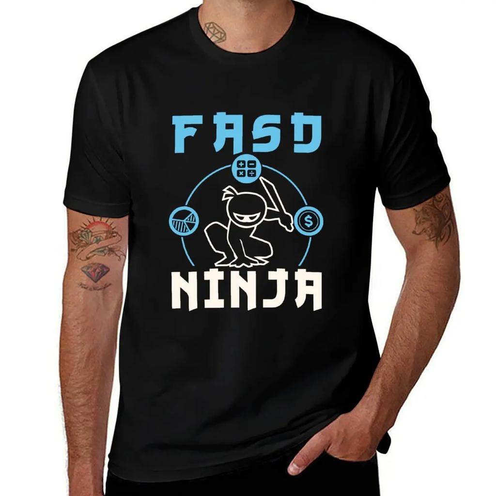 FASD Ninja Finance and Administrative Services Department T-Shirt boys whites korean fashion Men's cotton t-shirt