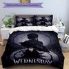 3pcs Wednesday Design Cover Set - HD Printed Bedding with 1 Cover and 2 Pillowcases - Perfect for Home and Dorm Decor