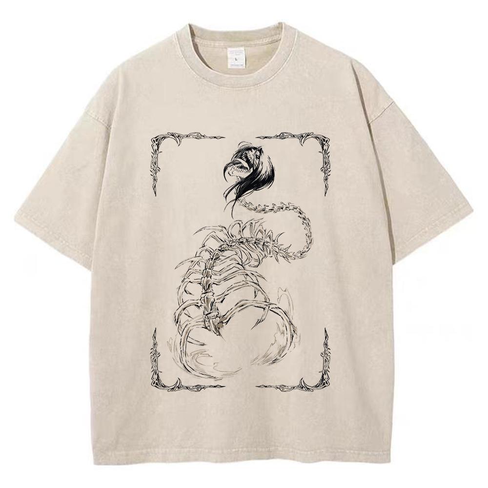 Мужская футболка с принтом аниме «Атака титанов», хип-хоп, уличная одежда, свободная футболка большого размера с коротким рукавом, хлопковые свободные винтажные топы