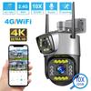 Новая IP-камера с двойным объективом 4G/WiFi, 8 МП, 4K, беспроводная уличная камера видеонаблюдения для умного дома, ночное видение, V380, цифровой зум, камера видеонаблюдения
