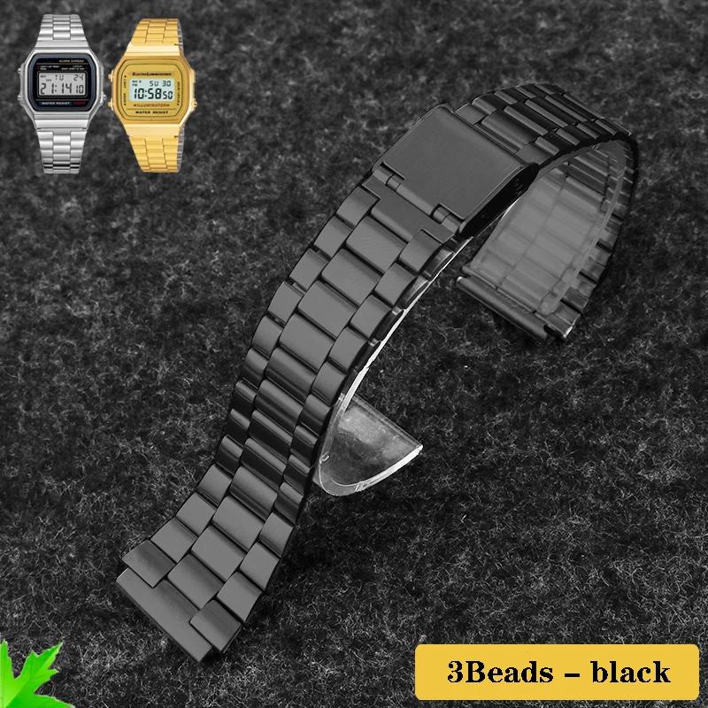 Тонкий стальной ремешок для часов Casio стальной наручный ремешок a158 / a159 / A168 /a169 /b650 /aq230/ 700 маленькая золотая серия часов 18 мм Ремешок