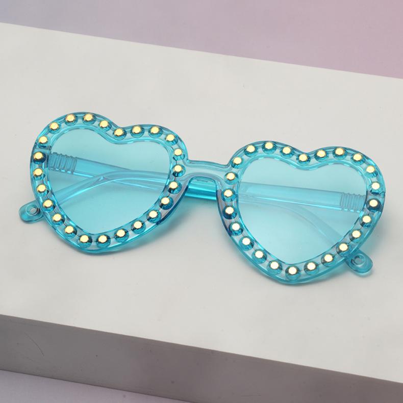 2026 Girls Heart Sunglasses Pearl Decor UV Blocking Shades For Birthday Festivals And Outdoor Play KJ185