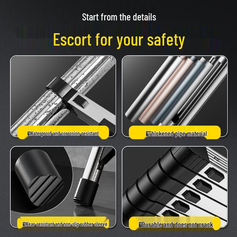 Телескопическая складная стремянка из нержавеющей стали и алюминиевого сплава