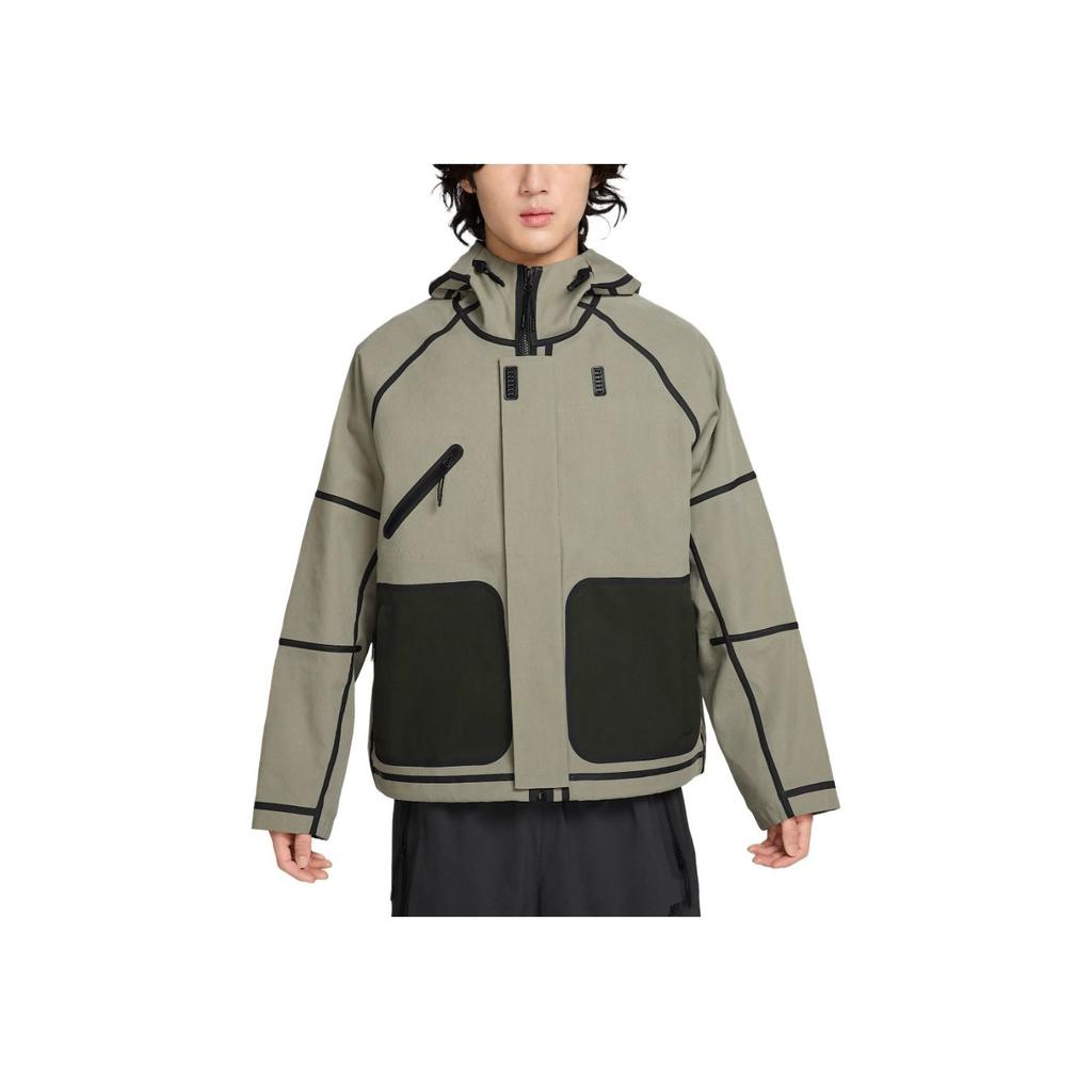 Nike Tech Storm Fit Hooded Windproof Waterproof Loose Long Sleeve Jacket Men Jacket Light-Army-Green Black HM9474-320