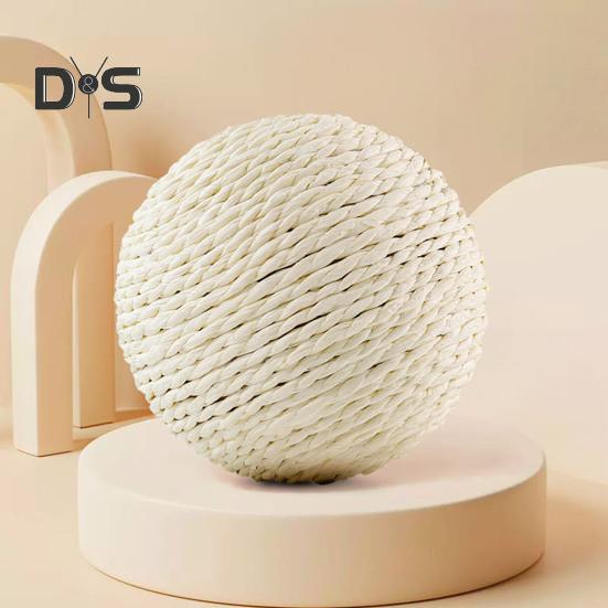 Cat Sisal Ball Interactive Cat Scratching Ball Toy Natural Sisal Scratcher Ball with Sound for Kitten Teeth Cleaning Training