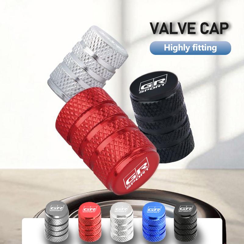 4PCS Car Wheel Tire Valve Cap Cover Airdust Waterproof For Toyota Camry Highlander C-HR Hilux Vios Rav4 Prius Yaris TRD CWF1