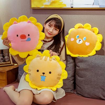 Супер мягкая мягкая игрушка собака медведь свинья кошка подушка с подсолнухом с одеялом внутри плюшевая игрушка прекрасный подарок для ребенка