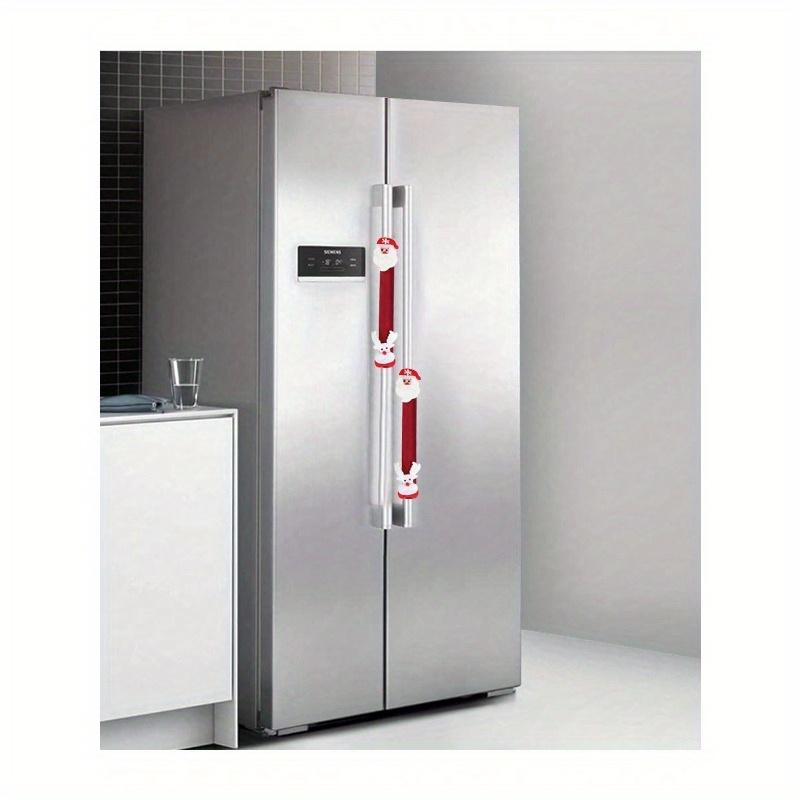 Рождественские чехлы на ручки духовки и холодильника, плюшевые декоративные чехлы с Санта-Клаусом и оленями - Кухонное праздничное украшение