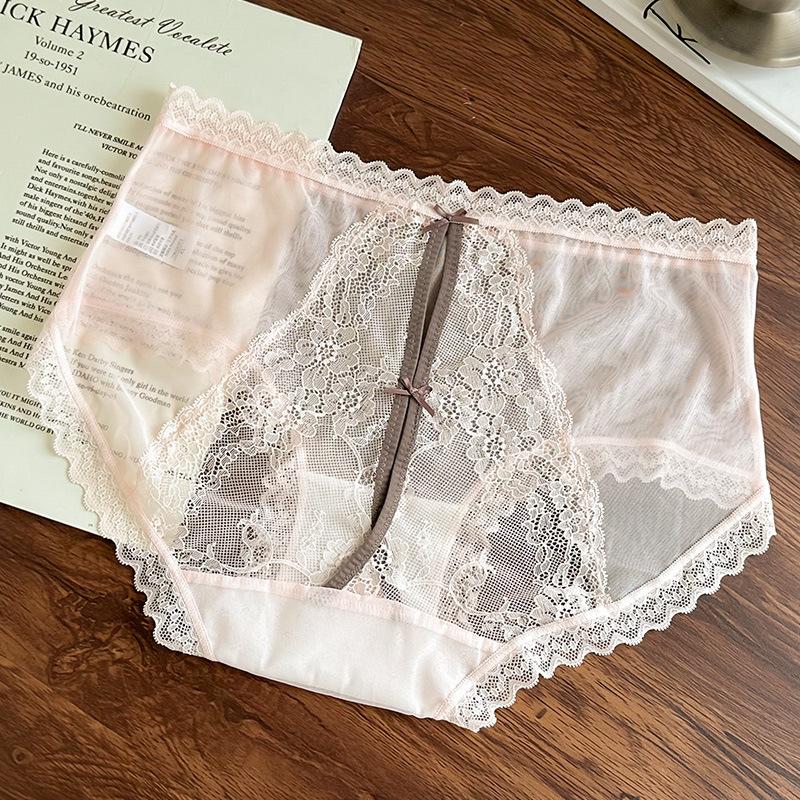 Plus Size Female Leopard Lace Hollowed Out After Pure Cotton Crotch Panties