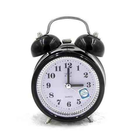 Special for students Metal bell alarm clock creative learning silent night light classic loud bedside cute clock