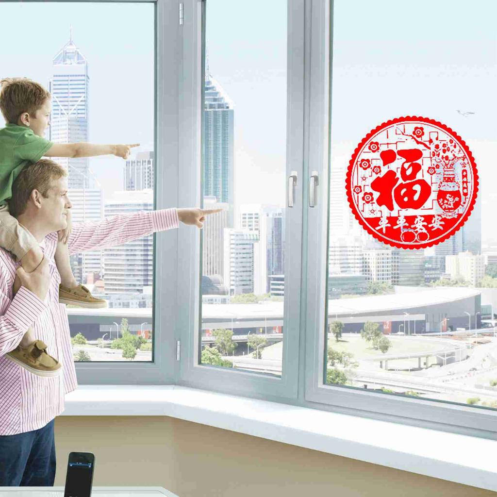 Наклейки на окна Статическая пленка Наклейки на окна Китайский Новый год Красный Праздник весны Украшения для окон