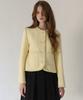 Stay With Me Boucle Tweed Trimmed Jacket (Pastel Yellow)