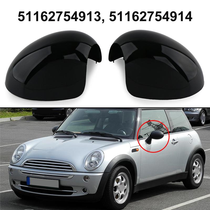 Glossy Black ABS Mirror Housing Cover for Mini Cooper R55 R56 R57 R58 R60 R61 Fits 2007 2008 2009 2010 2011 2012 2013 2014