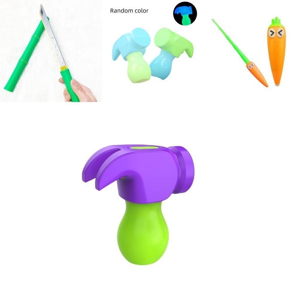 Гравитационный нож-морковь с 3D-дизайном, светящийся нож-бабочка, яркий нож-морковь с принтом и ночной светильник-морковь